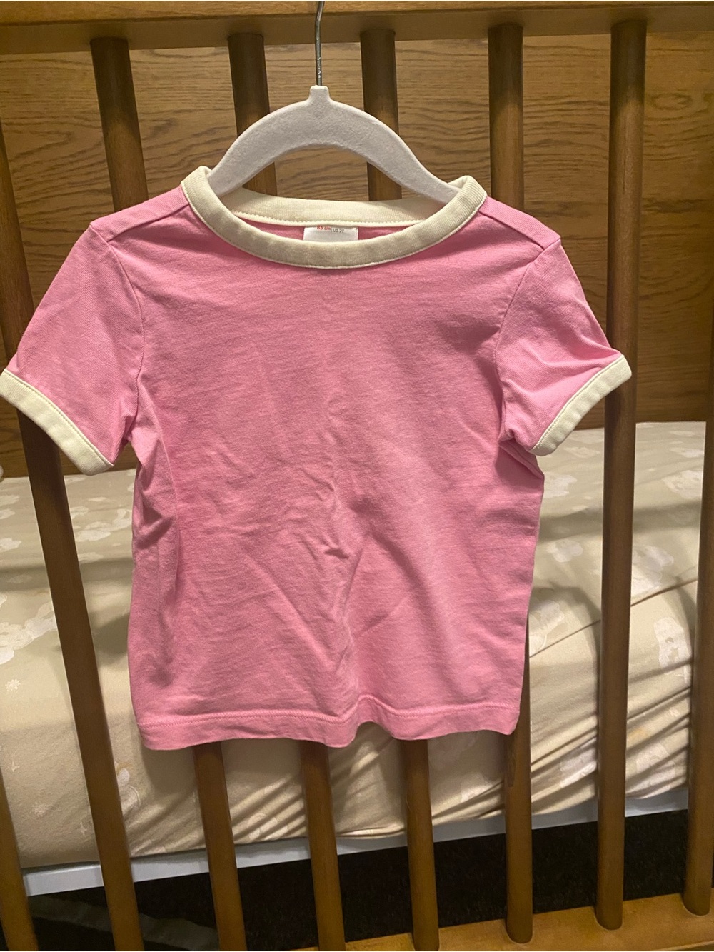 Hanna Andersson Pink Short-Sleeve Tee with Cream Trim